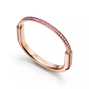 Tiffany Lock:Brazalete de oro rosa con zafiros rosas, 3