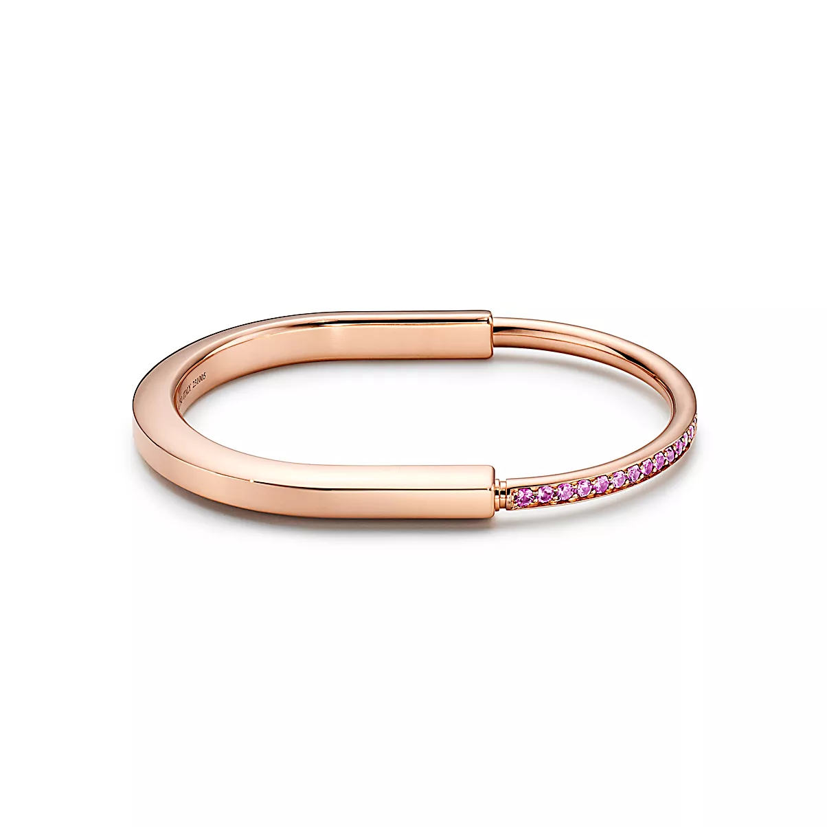 Tiffany Lock Bracelet 18K 로즈 골드 핑크 사파이어 No color
