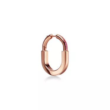 Tiffany Lock:Medium Earrings in Rose Gold with Pink Sapphires, 2