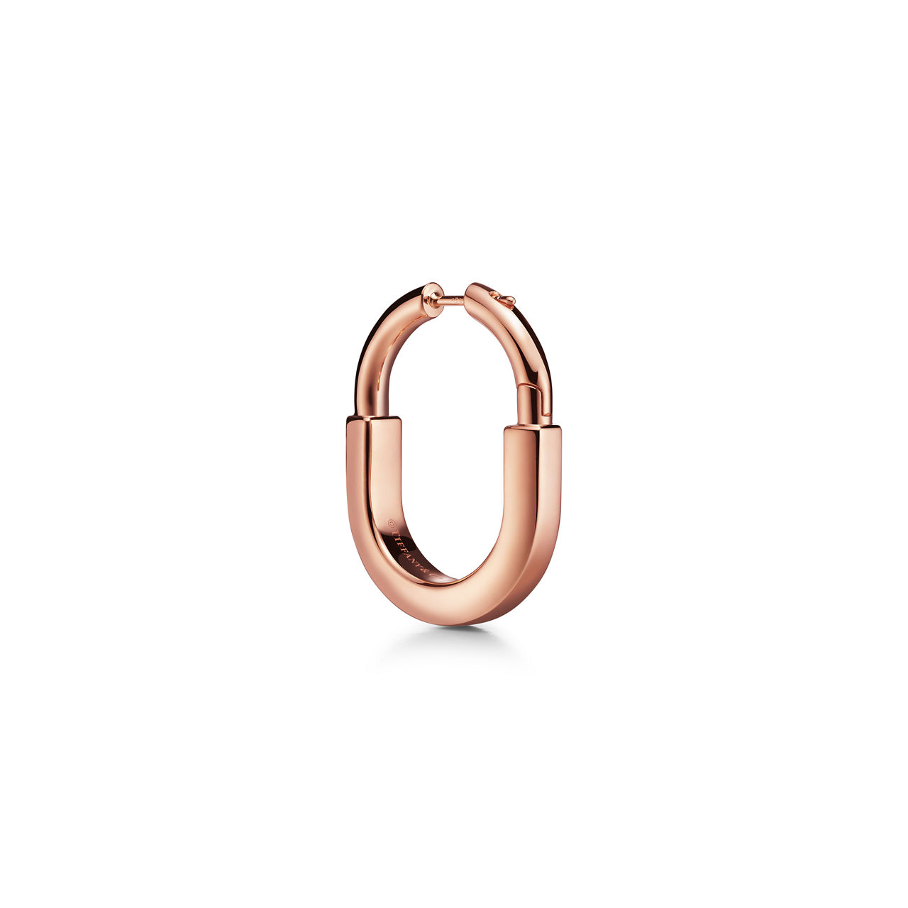 Tiffany Lock:Medium Earrings in Rose Gold with Pink Sapphires image number 3