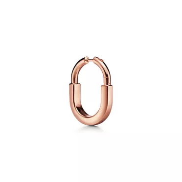 Tiffany Lock:Medium Earrings in Rose Gold with Pink Sapphires, 3