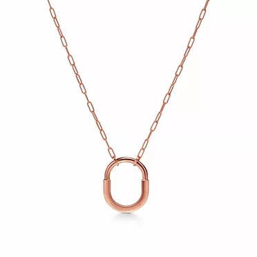 Tiffany Lock:Medium Pendant in Rose Gold with Pink Sapphires, 3