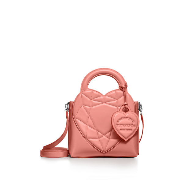 Return to Tiffany™:Gepolsterte Mini-Tasche aus Leder in Mandelrosa