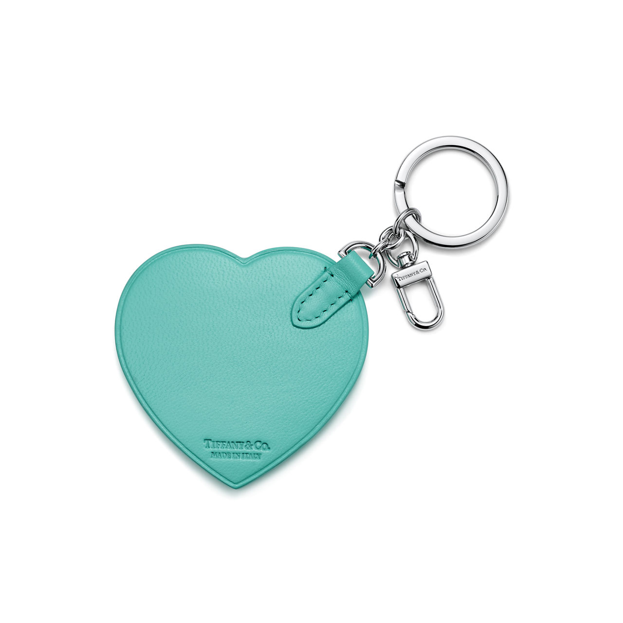 Gepolsteter Taschenanhänger aus Leder in Tiffany Blue®