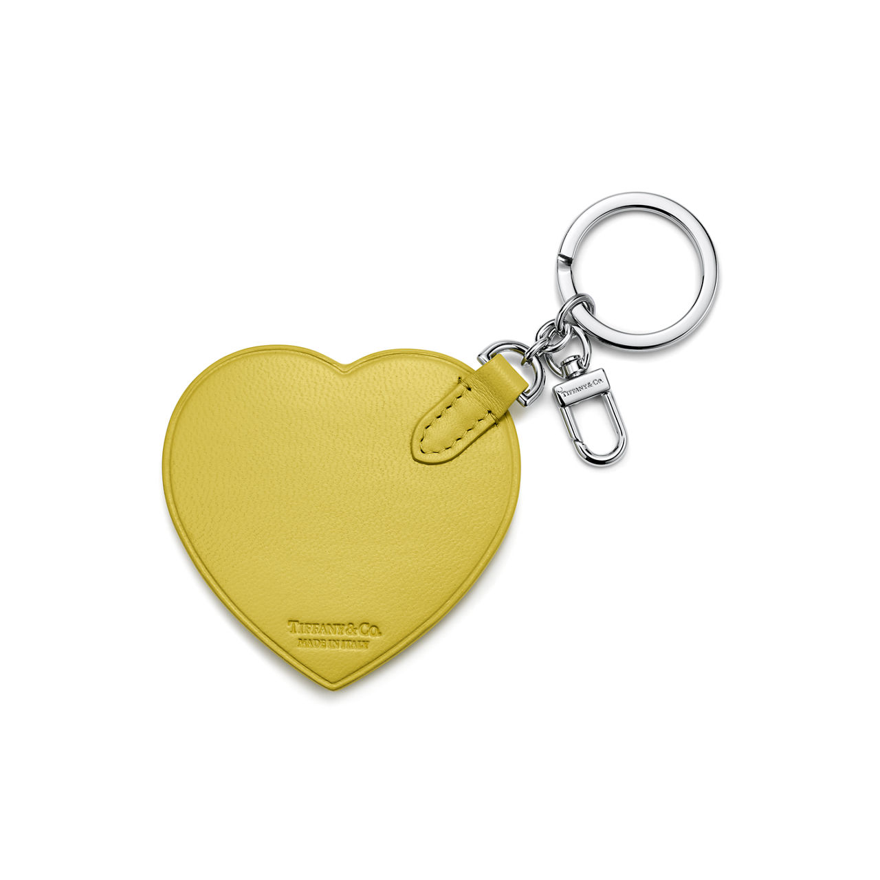 Ciondolo da borsa imbottito in pelle giallo canarino