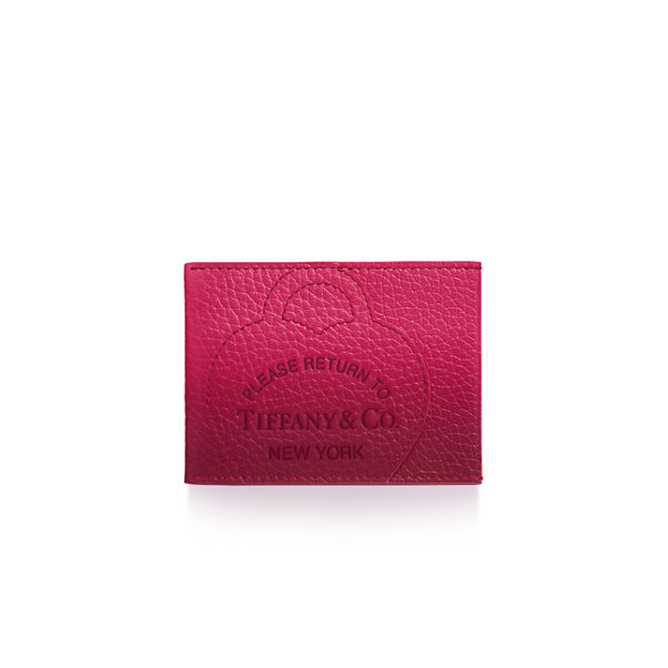 Return to Tiffany™:Card Case in Infinity Ruby Leather