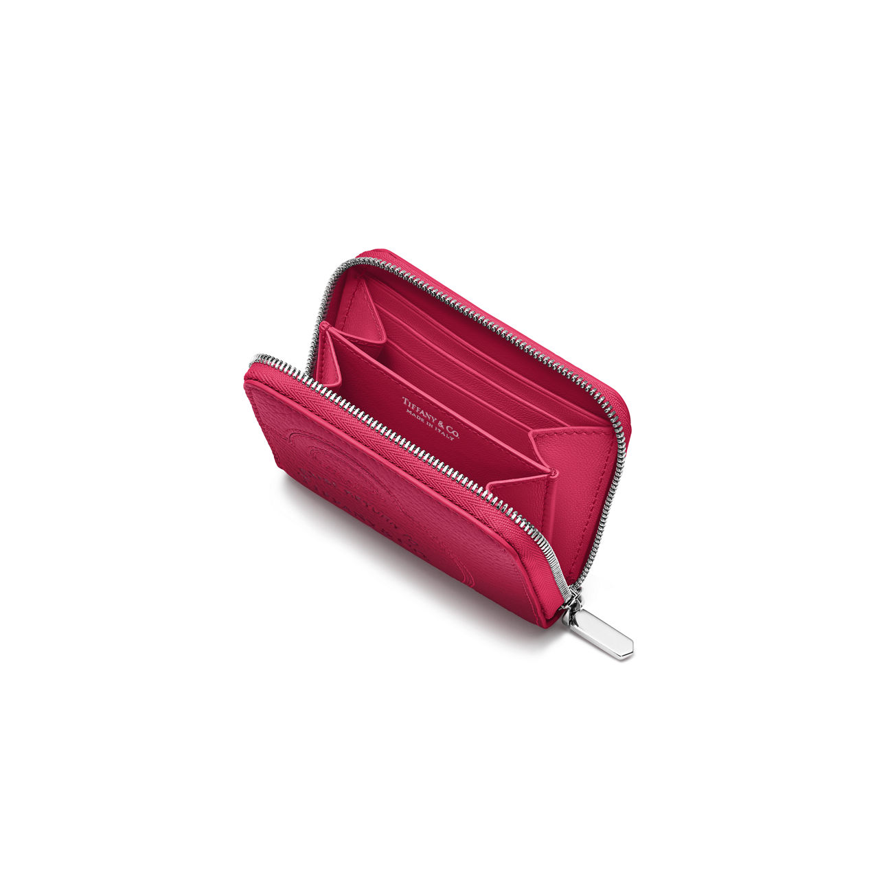 Portafoglio con zip piccolo in pelle Infinity Ruby