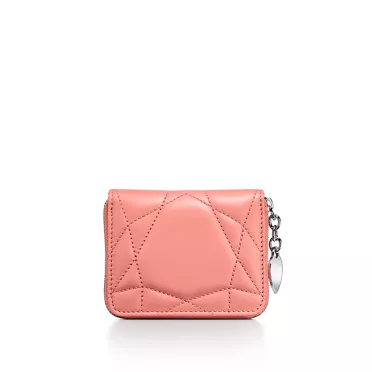 Return to Tiffany™:Padded Small Wallet in Almond Pink Leather, 3