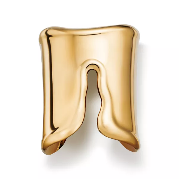 Manchette fendue en or jaune 18 carats. Large.