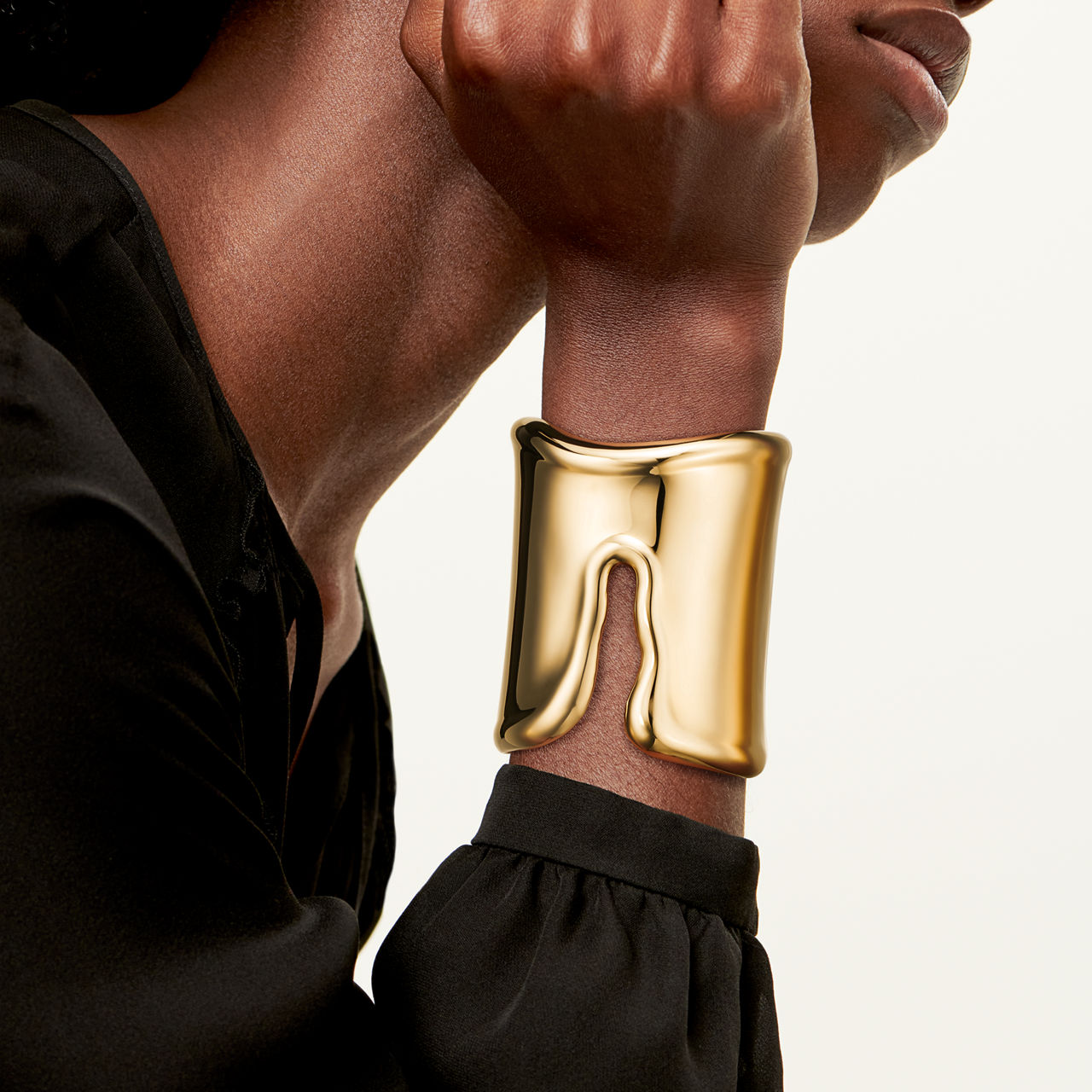 Brazalete Split en oro amarillo, grandes