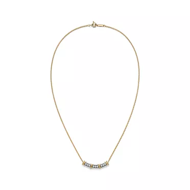 Sixteen Stone by Tiffany:Narrow Pendant in Yellow Gold & Platinum with Diamonds, 2
