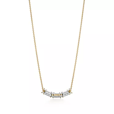 Sixteen Stone by Tiffany:Narrow Pendant in Yellow Gold & Platinum with Diamonds, 3