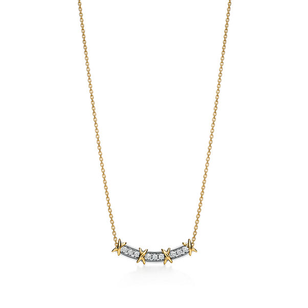 Jean Schlumberger by Tiffany:Sixteen Stone Narrow Pendant with Diamonds