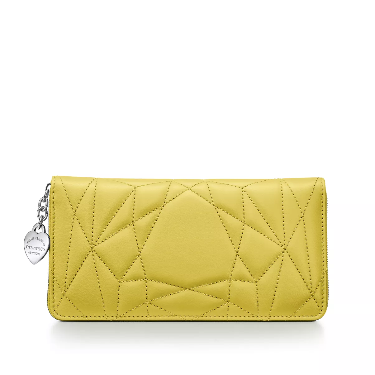 Padded Large Wallet in Canary Yellow Leather