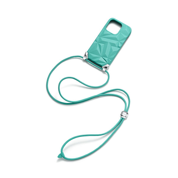 Tiffany Facets:Phone Case in Tiffany Blue® Leather