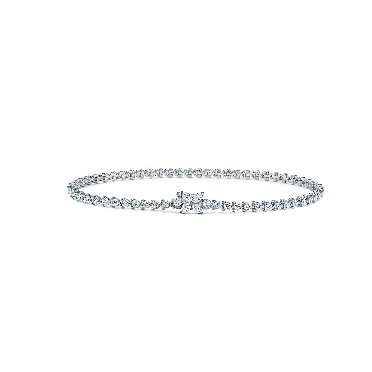 Tennisarmband in Platin mit Diamanten