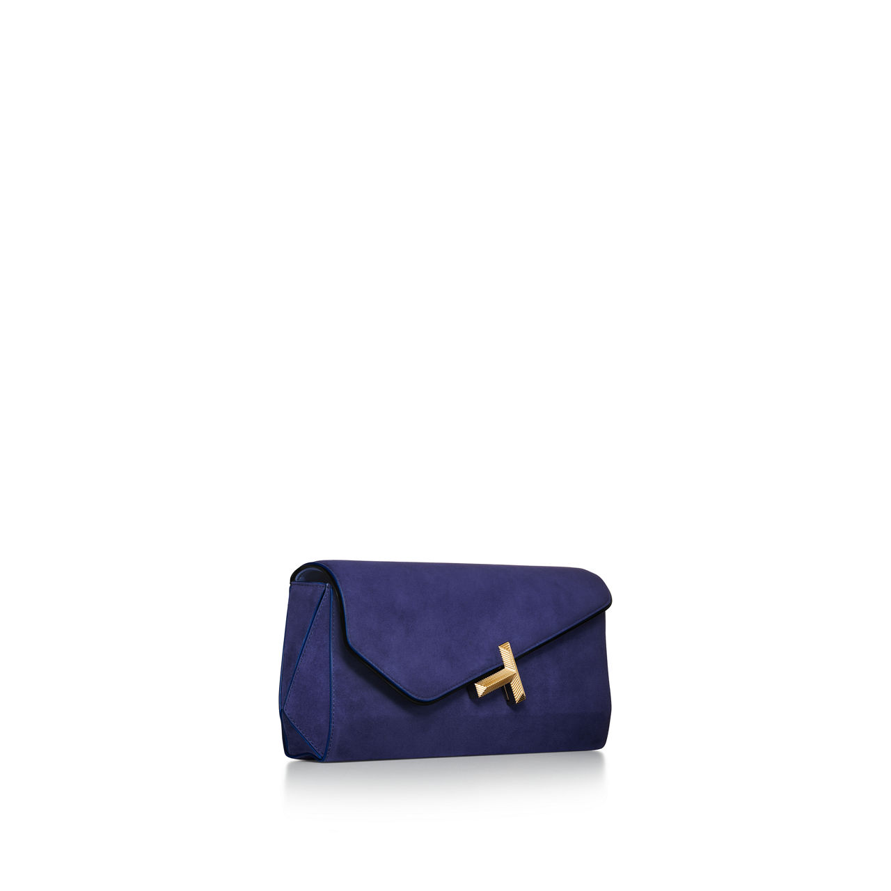 Tiffany T:Clutch aus Wildleder in Saphirblau Bildnummer 2