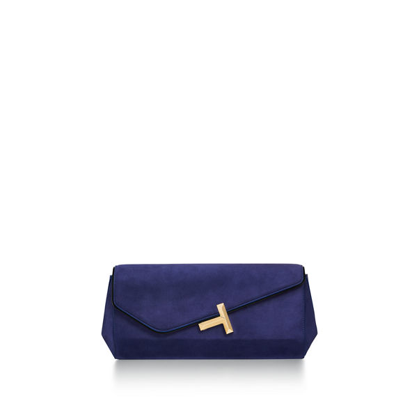 Tiffany T:Clutch in Sapphire Blue Suede