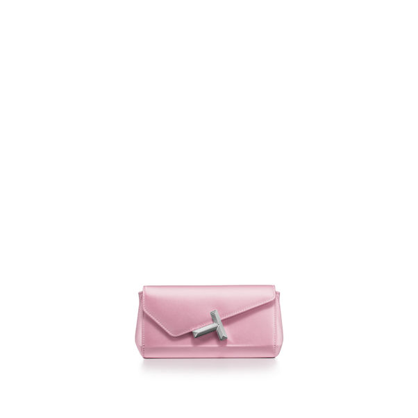 Tiffany T:Mini Clutch in Crystal Pink Satin