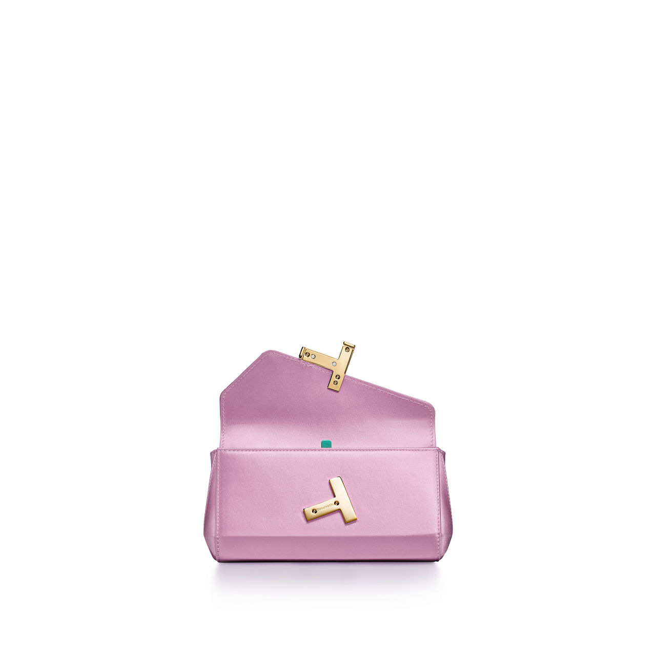 Mini-Clutch aus Satin in Kunzit-Violett