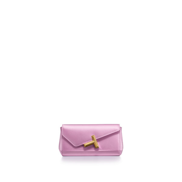 Tiffany T:Mini-Clutch aus Satin in Kunzit-Violett