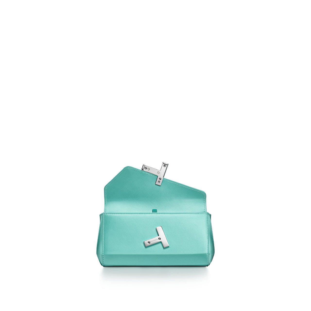 Mini-Clutch aus Satin in Tiffany Blue®
