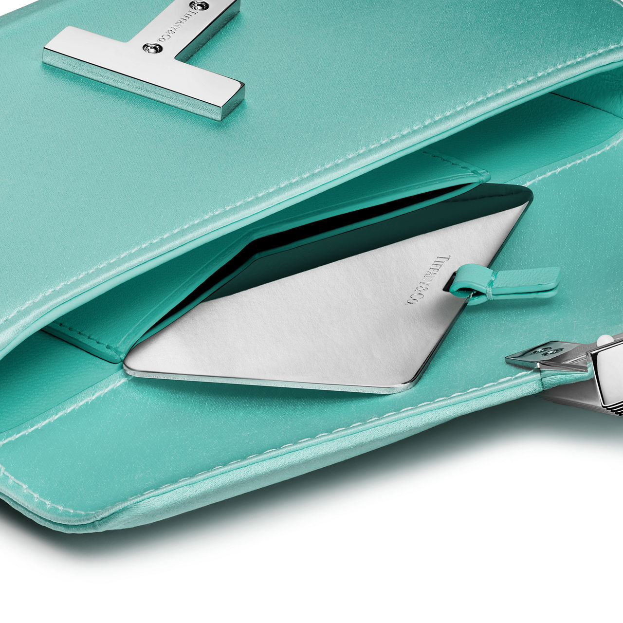 Tiffany T:Mini Clutch in Tiffany Blue® Satin image number 3