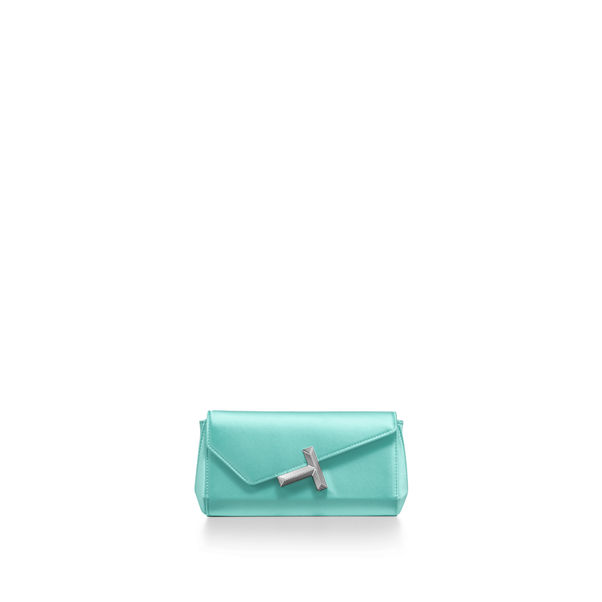 Tiffany T:Mini-Clutch aus Satin in Tiffany Blue®