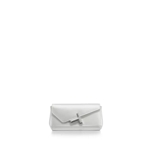Mini pochette en satin blanc