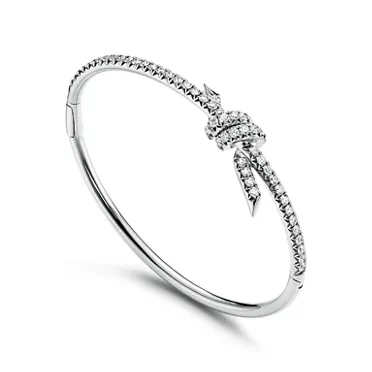 Tiffany Knot:Bangle in White Gold with Diamonds, 3