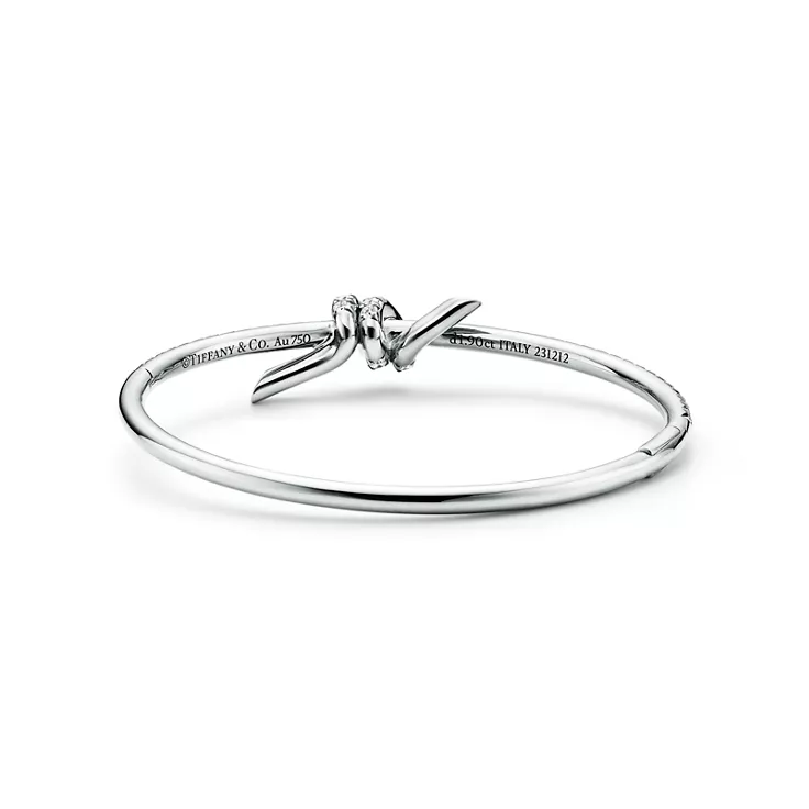 Tiffany Knot:Bangle in White Gold with Diamonds, 4