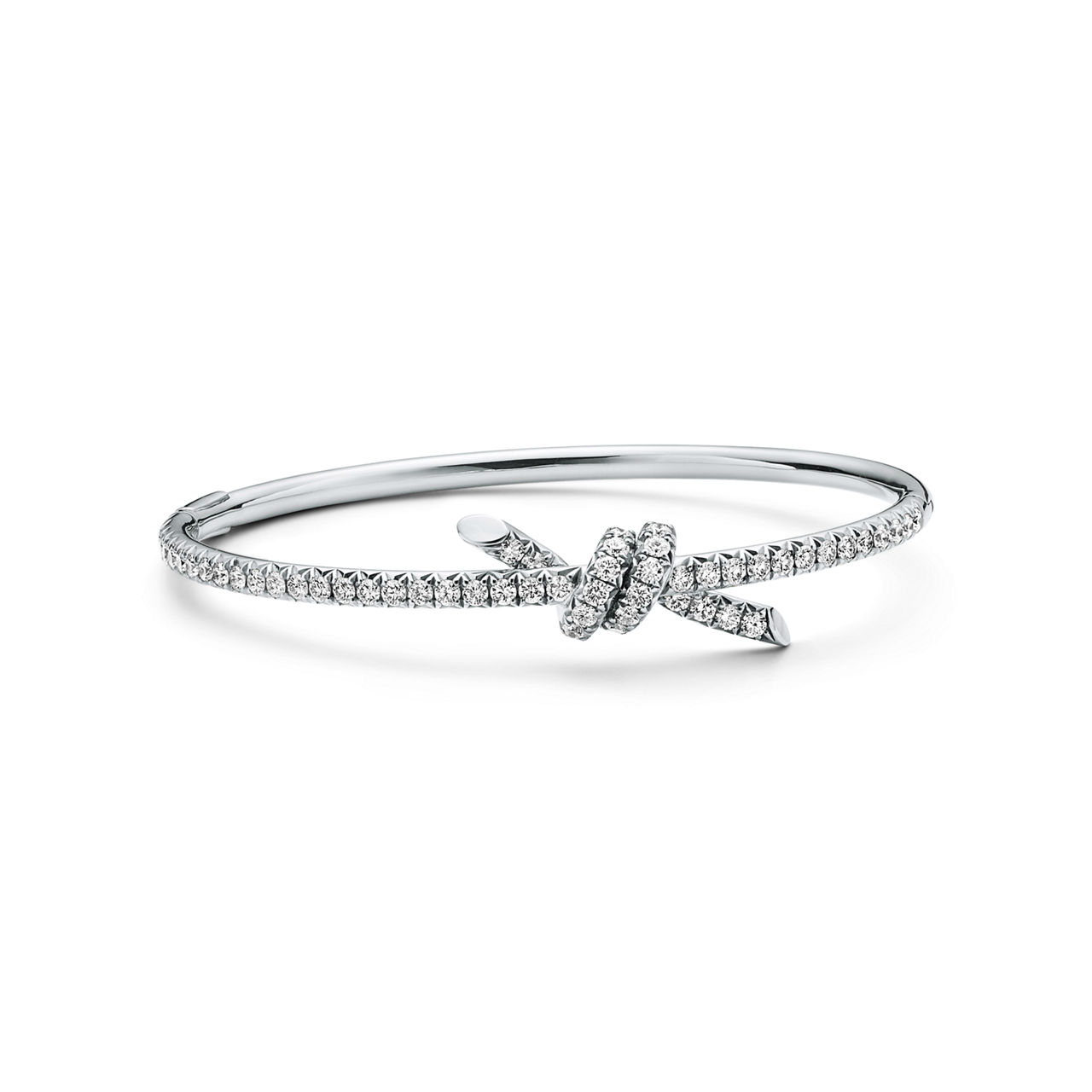 Tiffany Knot:Bangle in White Gold with Diamonds image number 0