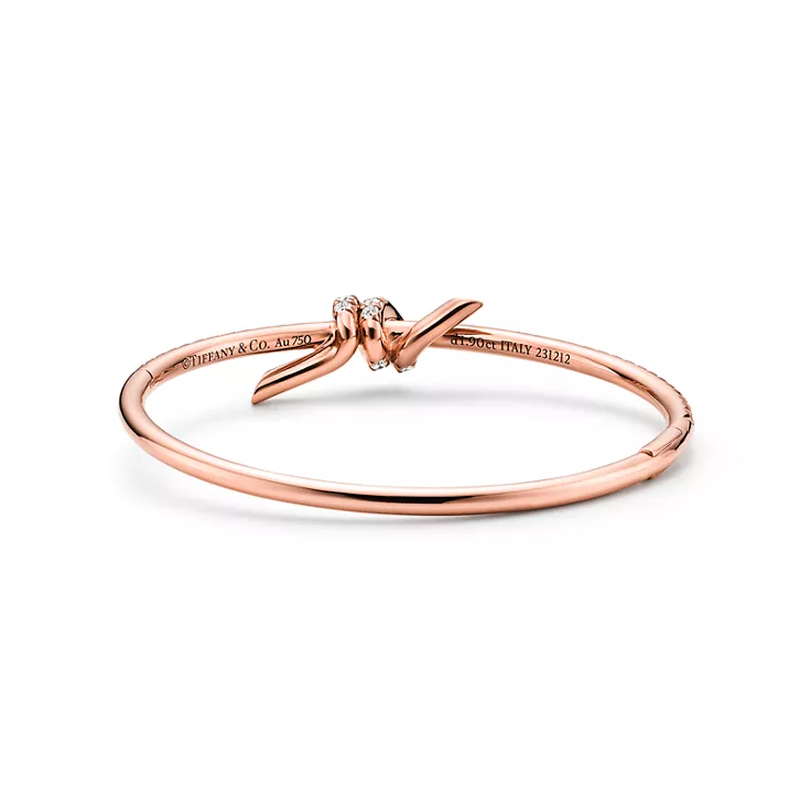 Tiffany Knot:Bangle in Rose Gold with Diamonds, 4