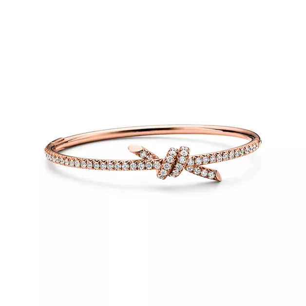Tiffany Knot:Bangle in Rose Gold with Diamonds image number 0
