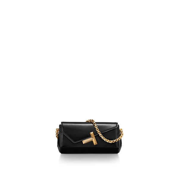 Tiffany T:Mini Clutch in Black Leather