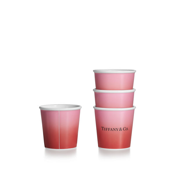 Tiffany Cups:Tiffany Espressotassen aus Porzellan in Infinity Rubin, 4er-Set