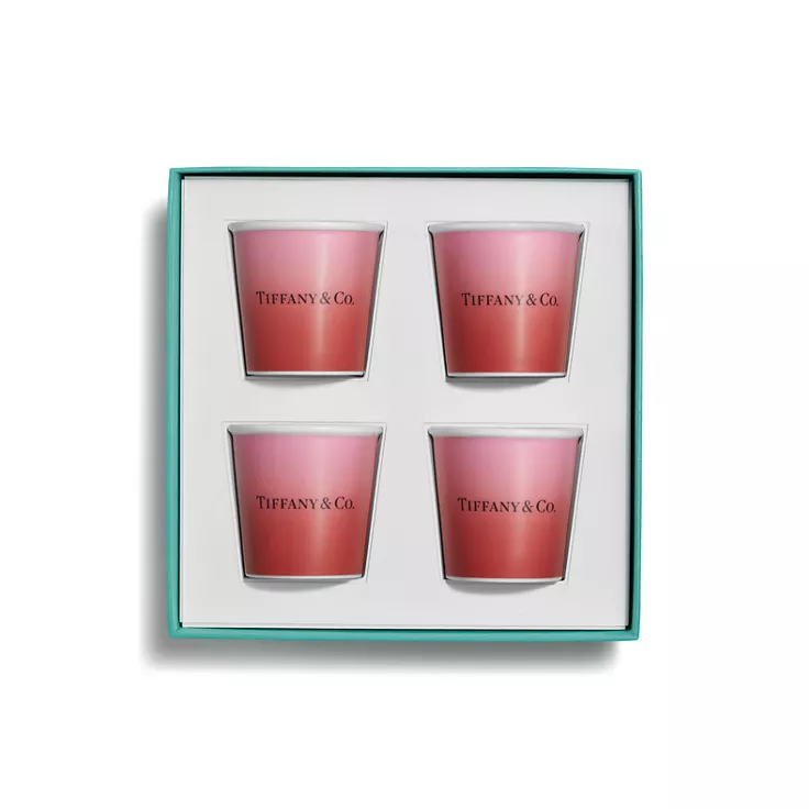 Tiffany Cups:Tiffany Espresso Cups in Infinity Ruby Bone China, Set of Four, 2