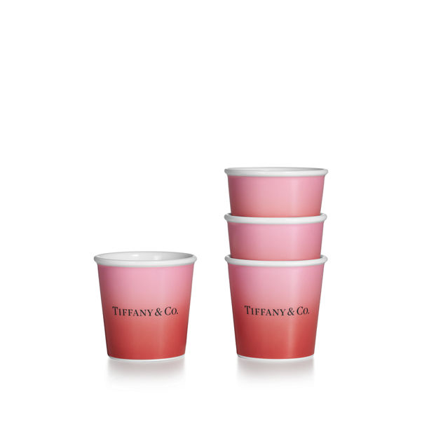 Tiffany Cups:Tiffany Espressotassen aus Porzellan in Infinity Rubin, 4er-Set