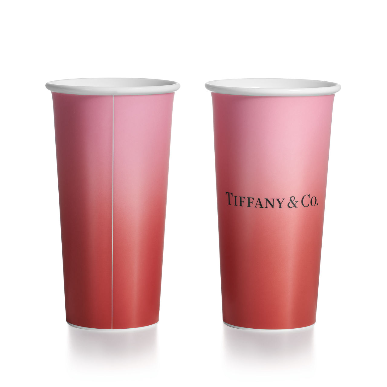 Große Tiffany Kaffeebecher aus Porzellan in Infinity Rubin