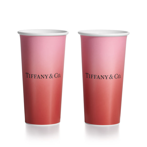 Tiffany Cups:Tiffany Large Coffee Cups in Infinity Ruby Bone China