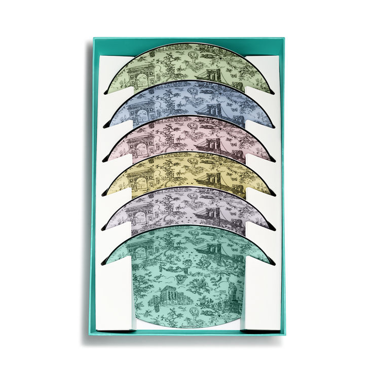 Tiffany Toile:Dessert Plates in Bone China, Set of Six image number 1