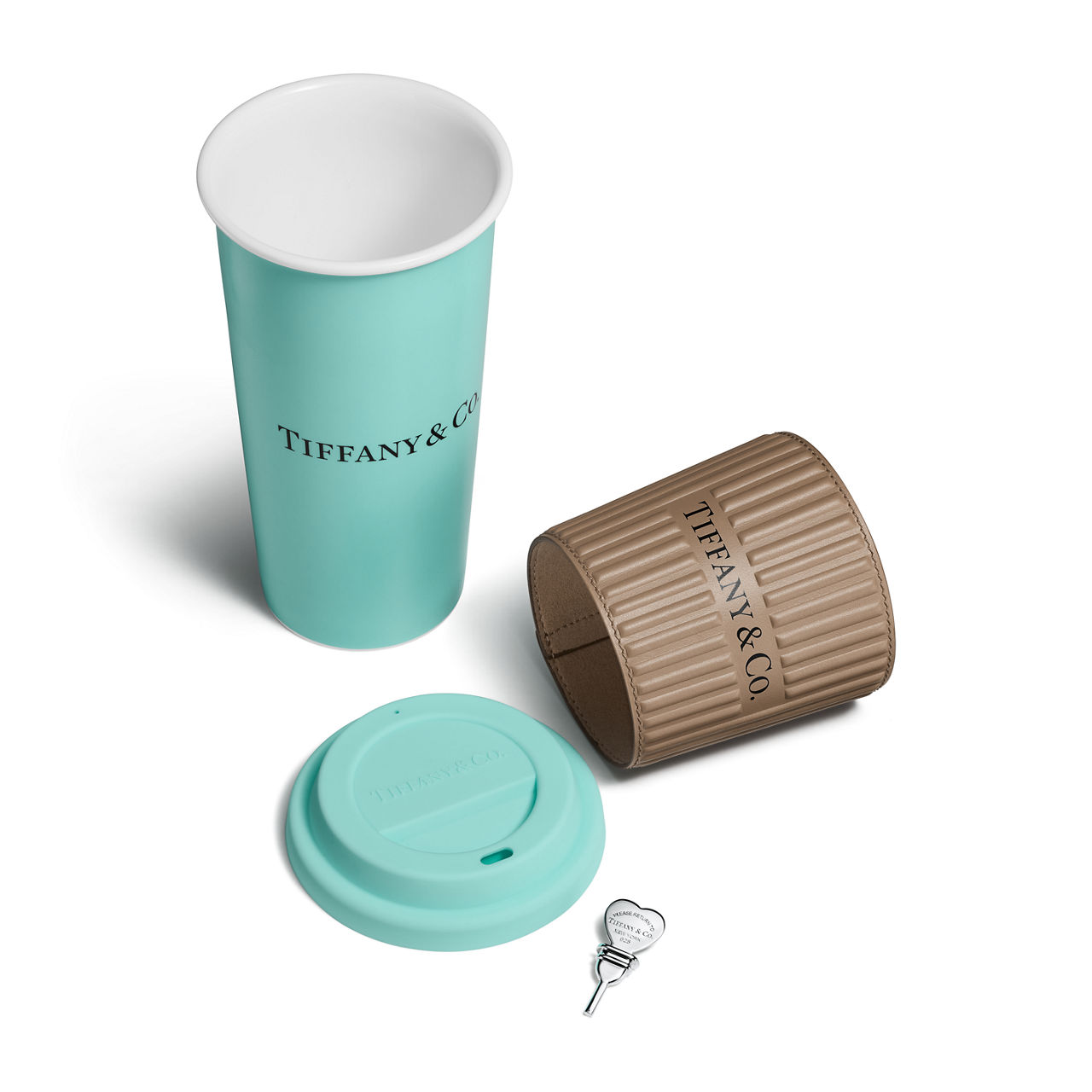Großes Tiffany Kaffeebecher-Set aus Porzellan