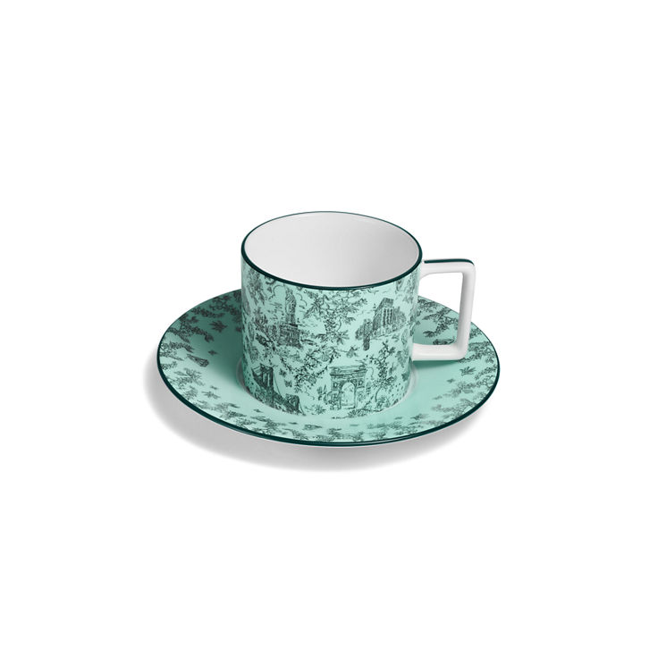 Tiffany Toile:Cup and Saucer in Tiffany Blue® Bone China image number 1