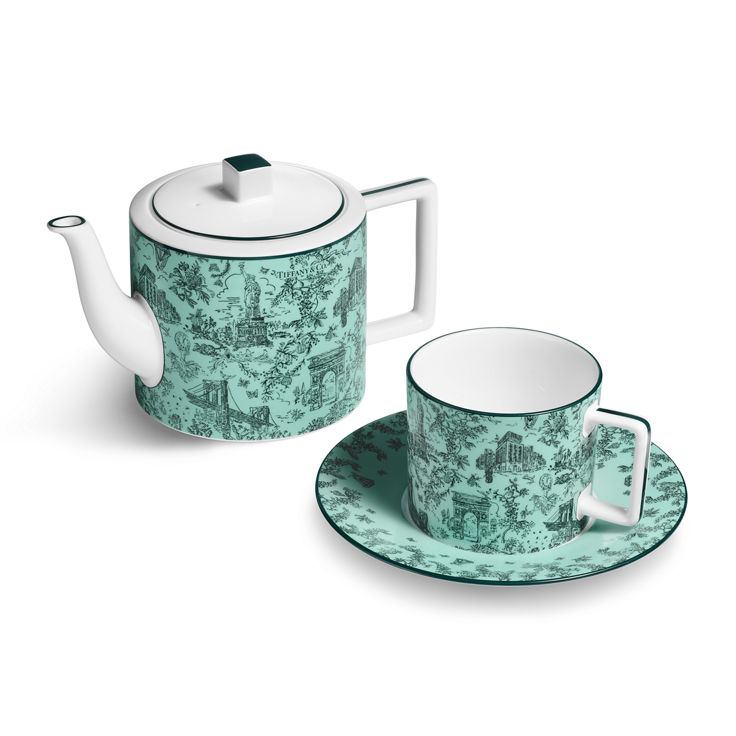 Tiffany Toile:Cup and Saucer in Tiffany Blue® Bone China image number 2