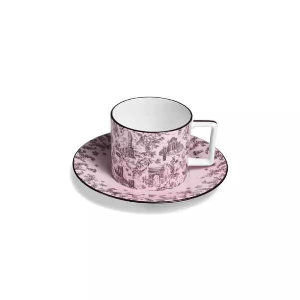 Cup and Saucer in Morganite Bone China