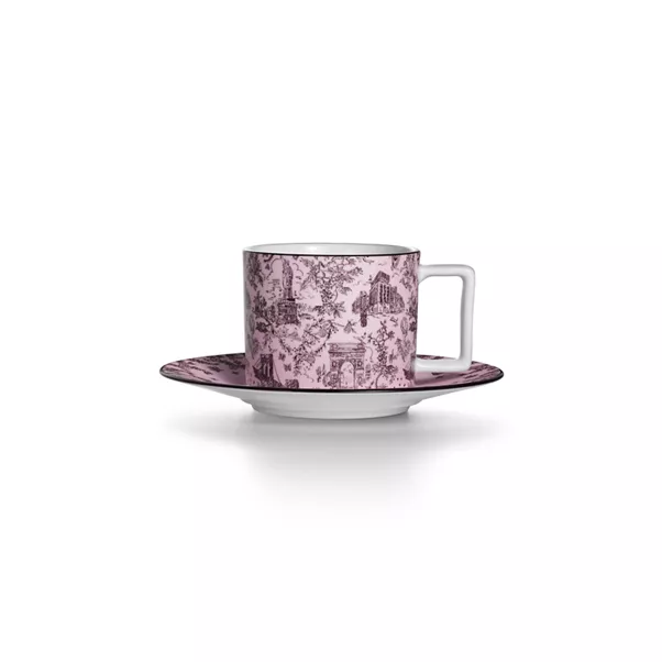 Cup and Saucer in Morganite Bone China