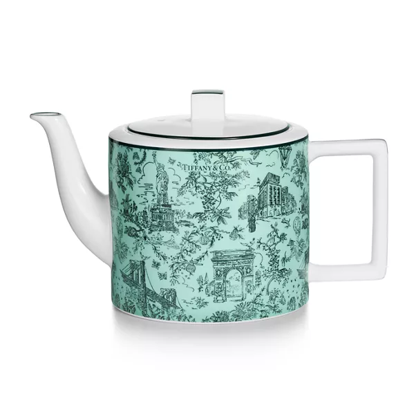 Cafetera de porcelana color Tiffany Blue®