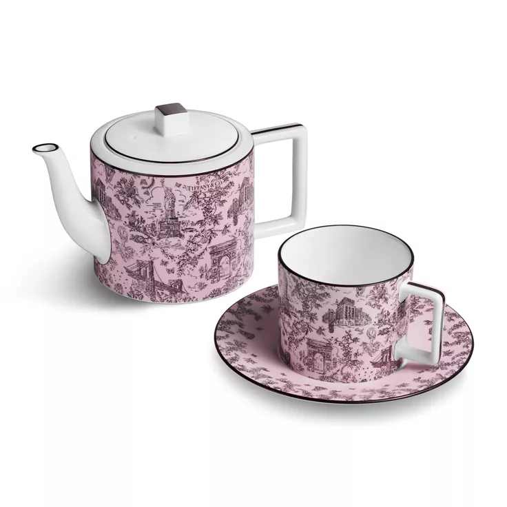 Tiffany Toile:Coffee Pot in Morganite Bone China, 2