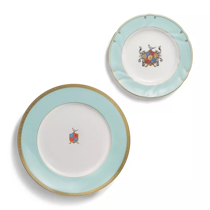 Tiffany Crest:Dessertteller aus Porzellan, 2