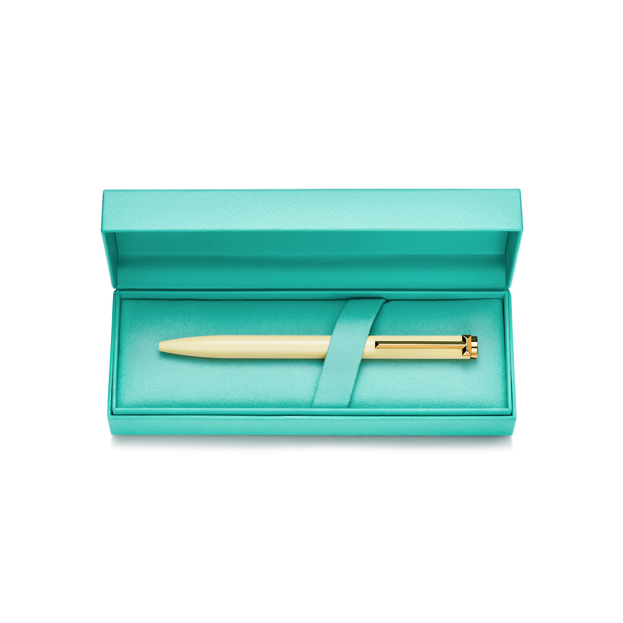 Penna a sfera in ottone con finitura laccata color diamante giallo